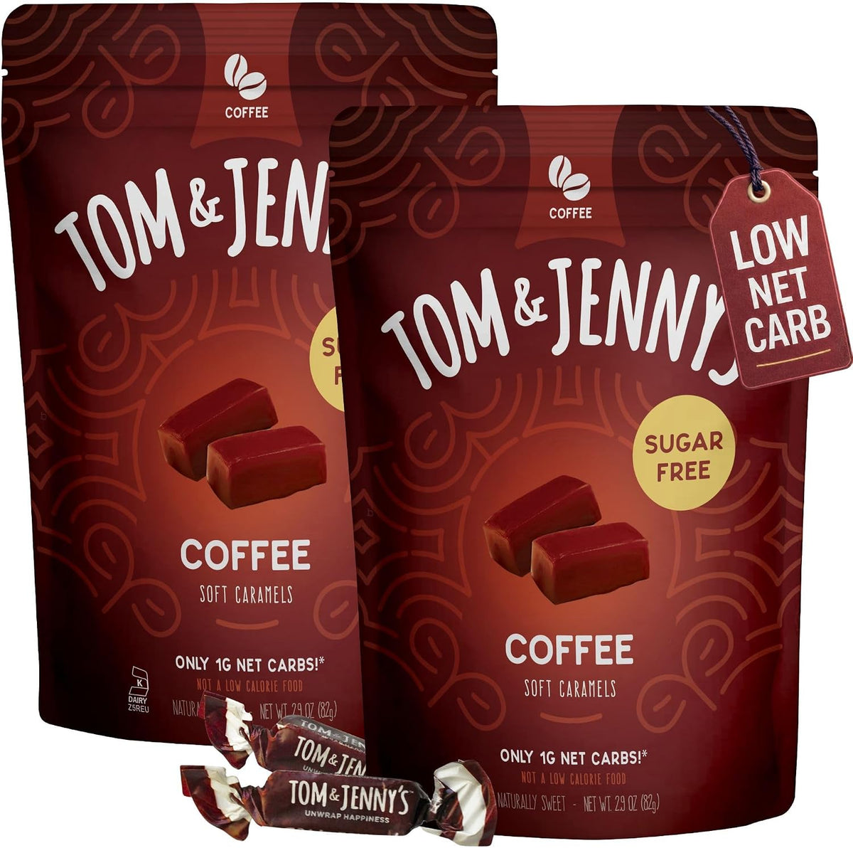 Tom & Jenny's Sugar Free Caramel - Individually Wrapped Sugar Free Candy - Zero Sugar Keto Caramels (Sea Salt & Vanilla Classic Chewy Caramel) - Image 14