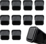 UICE hockey stick end plugs ten pieces pack front view showing durable black polypropylene design.