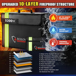 Roloway fireproof document bag open showing spacious interior capacity