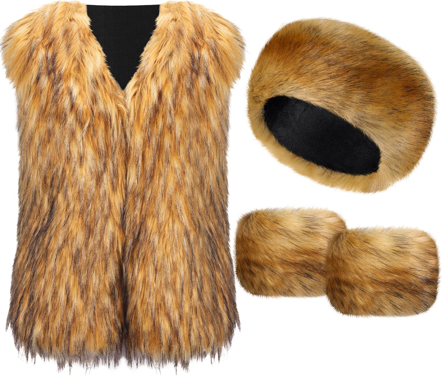 Chicingyou faux fur vest set front view