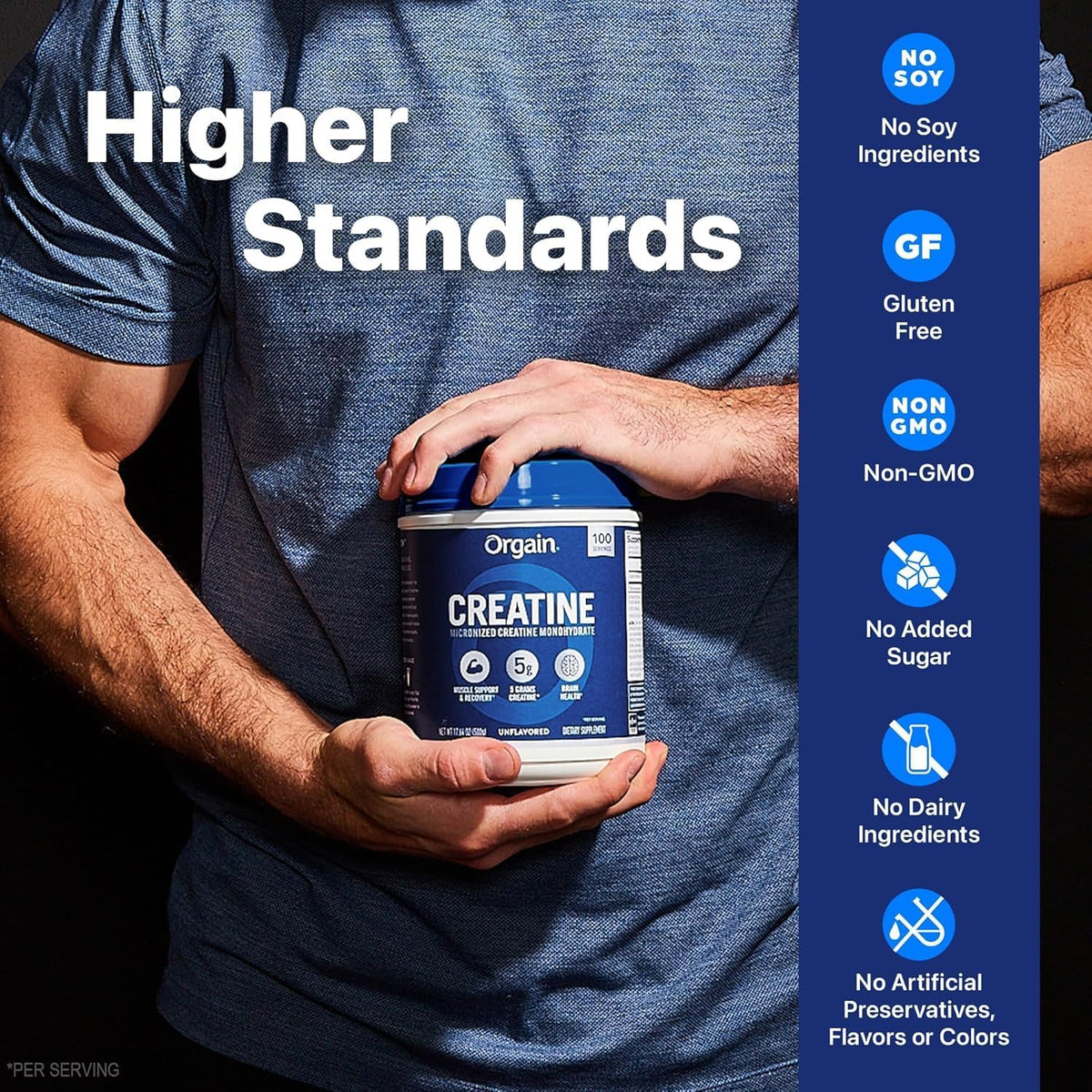 Orgain creatine monohydrate powder mixed in water