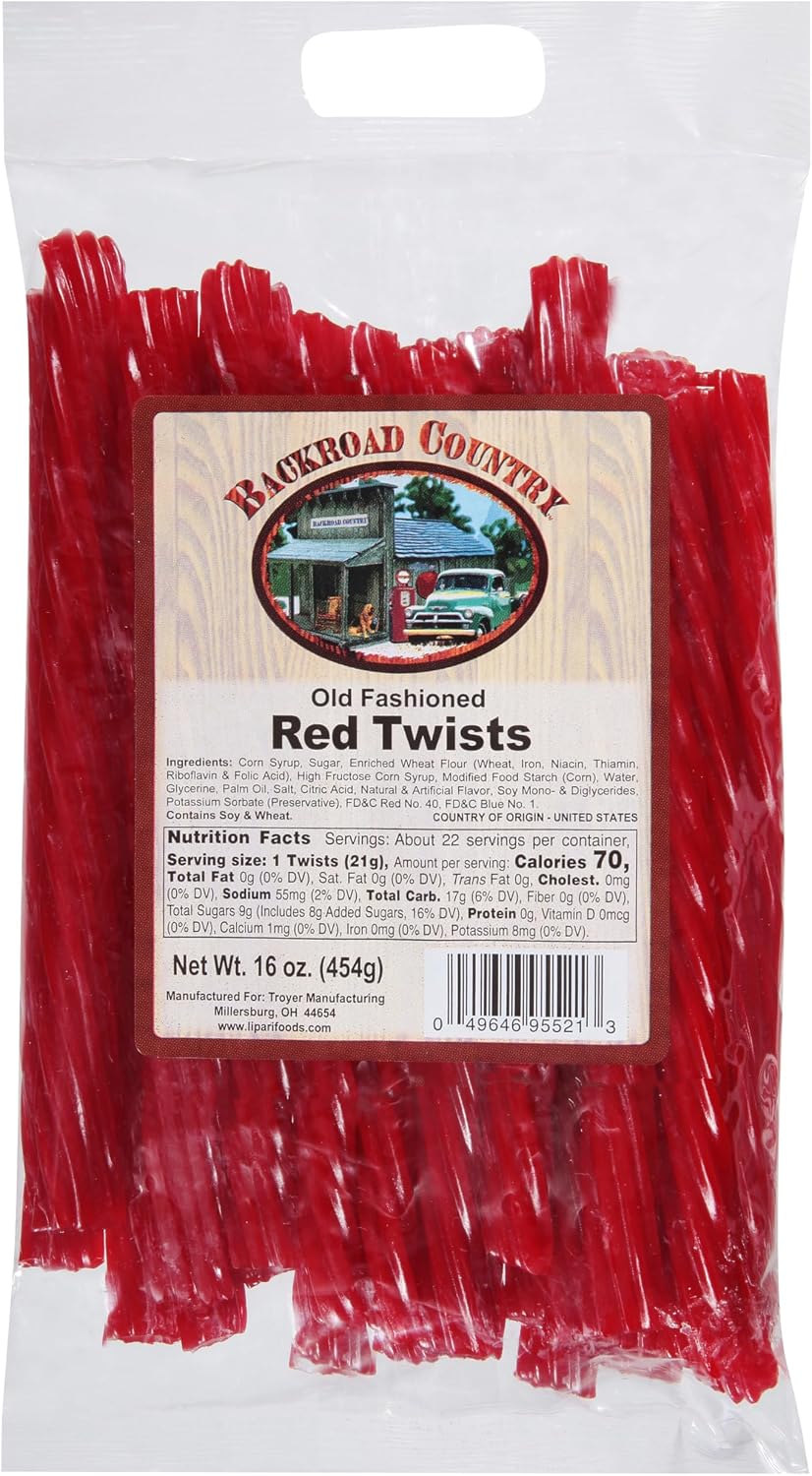 Backroad Country gourmet vegetarian black licorice twists candy bag.