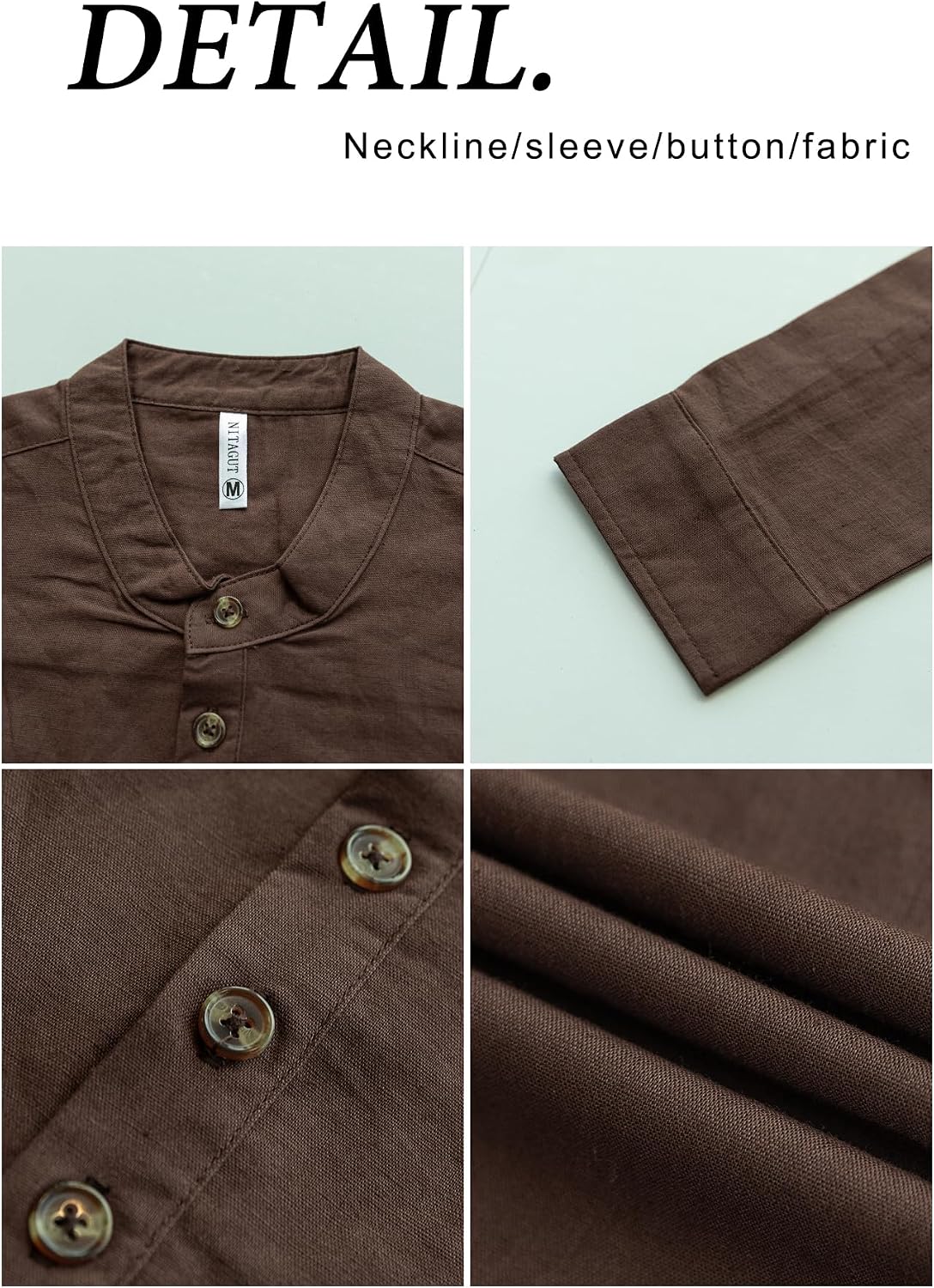 NITAGUT breathable linen blend shirt back view