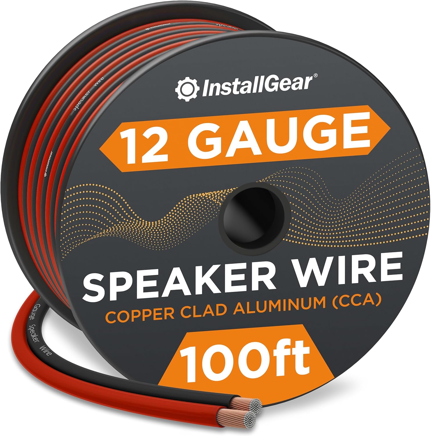 InstallGear 12 gauge speaker wire 100ft spool front view