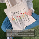 Nioobager canvas Christian tote bag inner zipper pocket feature