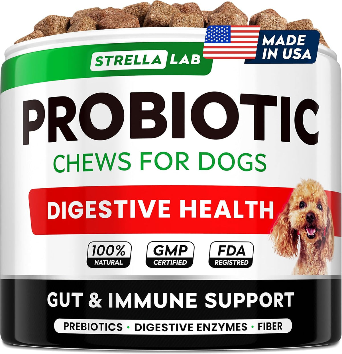 STRELLALAB Anal Gland Support Chews - Scoot Treatment - Digestive Enzymes, Prebiotics & Fiber Supplement for Dogs Digestion & Gut Health. Proprietary Blend of Beet, Psyllium, Dandelion & Pumpkin 120Ct - Image 14