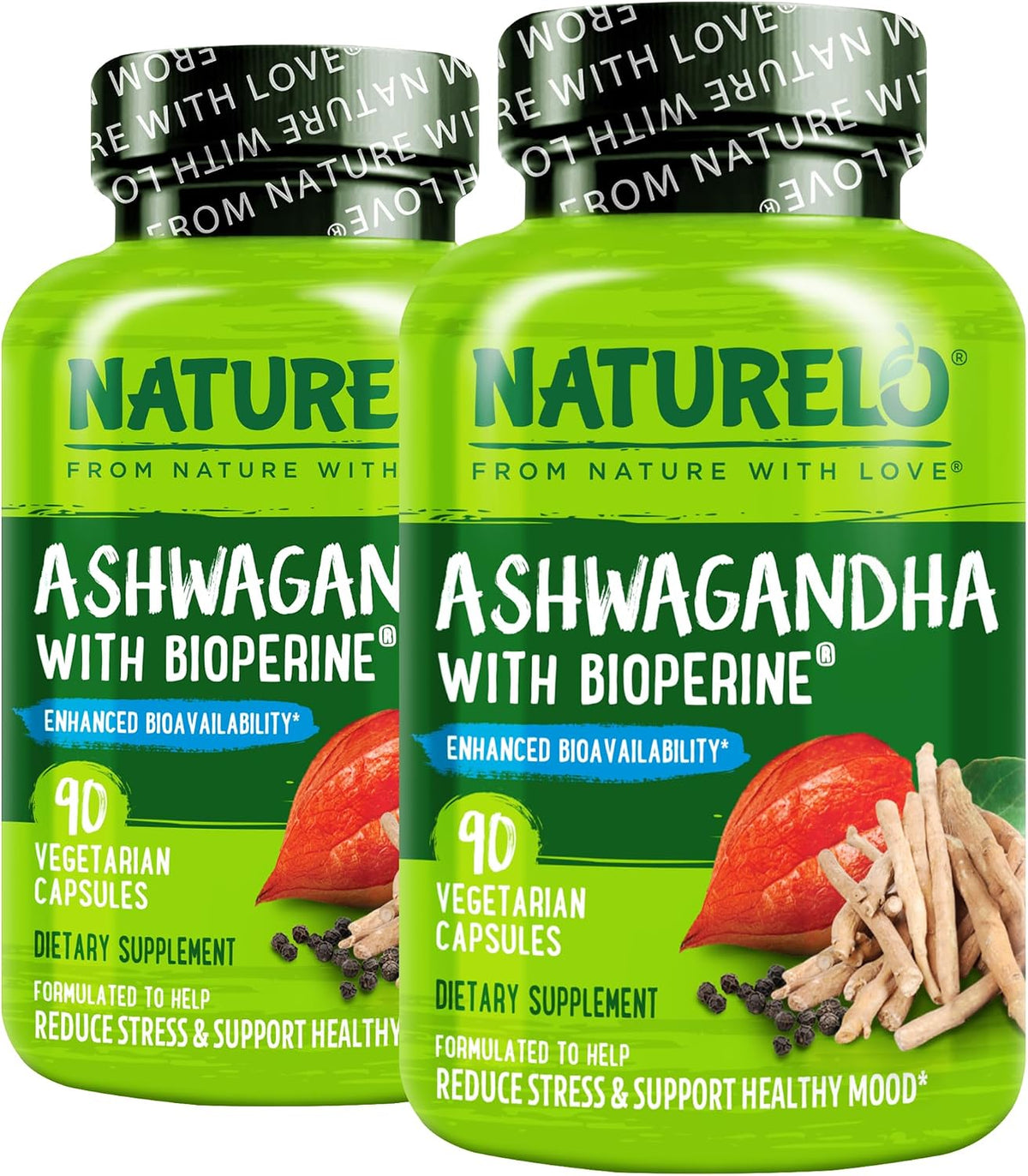 NATURELO Ashwagandha Organic Root Powder - Natural Herbs Supplement for Fatigue, Stress Relief, Mood Enhancer - with Black Pepper Extract - 90 Vegan Capsules - Image 9