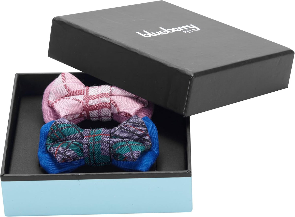 Blueberry Pet stylish polka dot designer bowtie set for pet festive wear