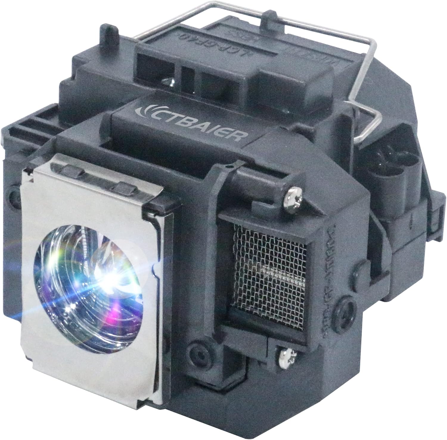 CTBAIER replacement projector lamp assembly front view showing high intensity bulb and housing