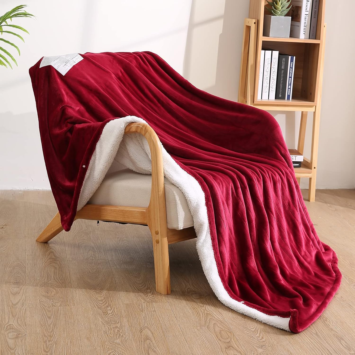 Curecure electric heated throw blanket front view for home comfort