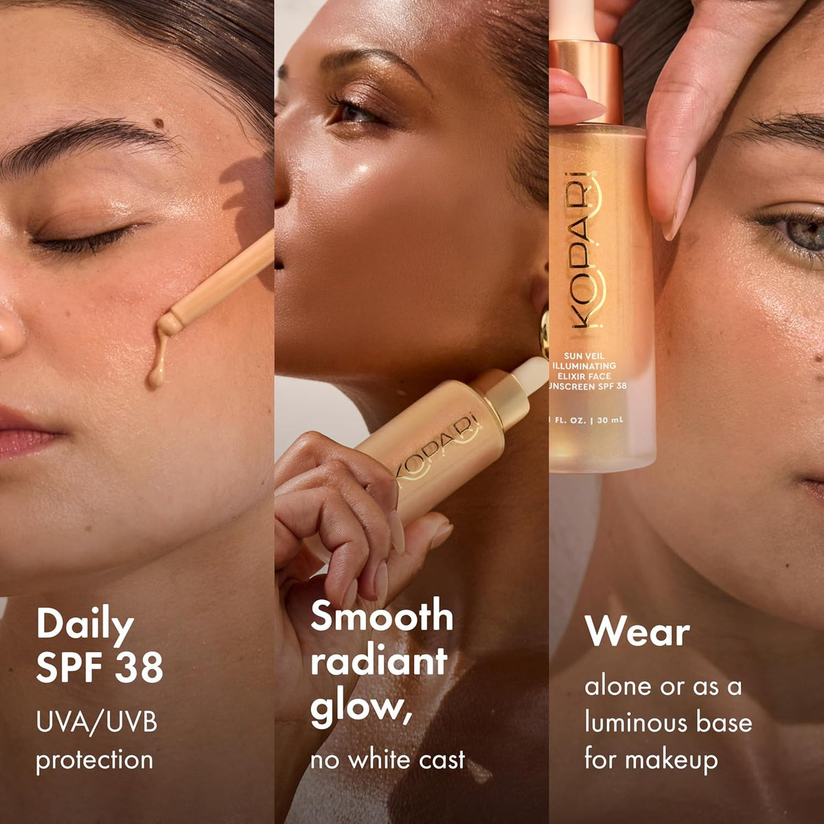 Kopari Sun Veil Illuminating Elixir Face Sunscreen ingredients and label details