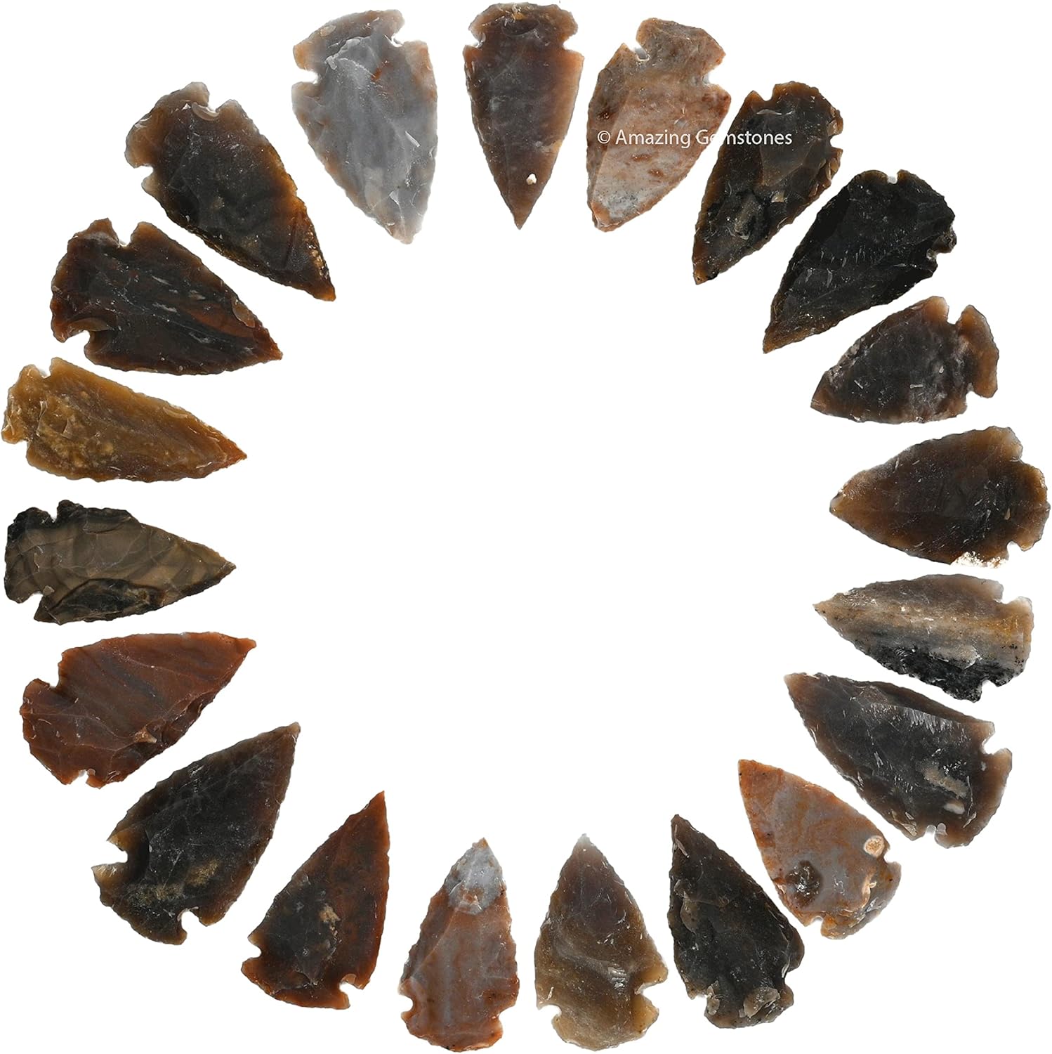 Amazing Gemstone 20 Pieces Fancy Jasper Arrowhead Bulk, Crystal and Healing Stone Flint Rock Arrow Head - 1 to 1.5 Arrowheads for DIY Project Craft Point Jewelry Making - Image 1