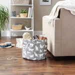 Bone Dry cat print storage basket close up of fabric
