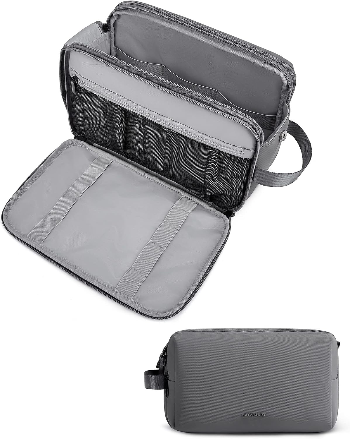 BAGSMART Toiletry Bag for Men, Travel Toiletry Organizer Dopp Kit Water-resistant Shaving Bag for Toiletries Accessories, Door Room Essentials,Navy Blue-medium - Image 9