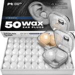 Peace And Quiet PQ Wax Ear Plugs front view package showing 50 white silicone gel wax pillows