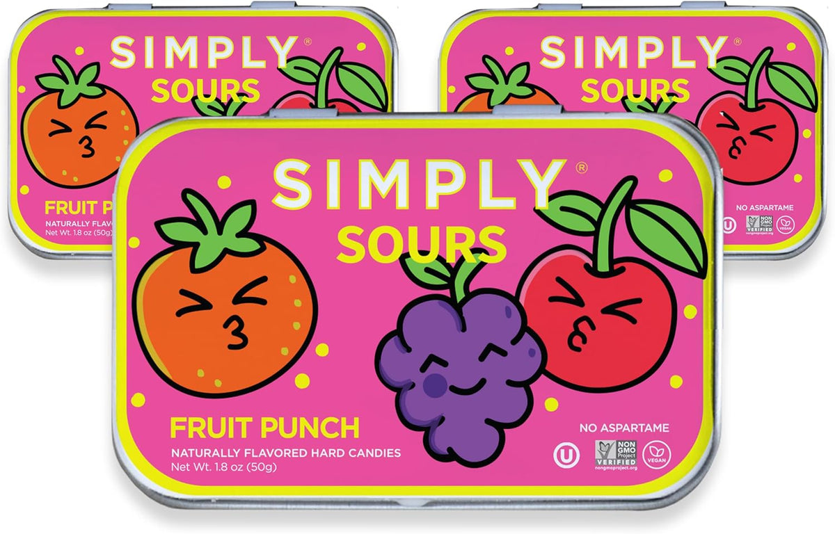 SIMPLY Sours Citrus Berry Sour Hard Candy Tins (3 Pack), Vegan, Non-GMO, No Corn Syrup, No Artificial Colors or Flavors - Image 11
