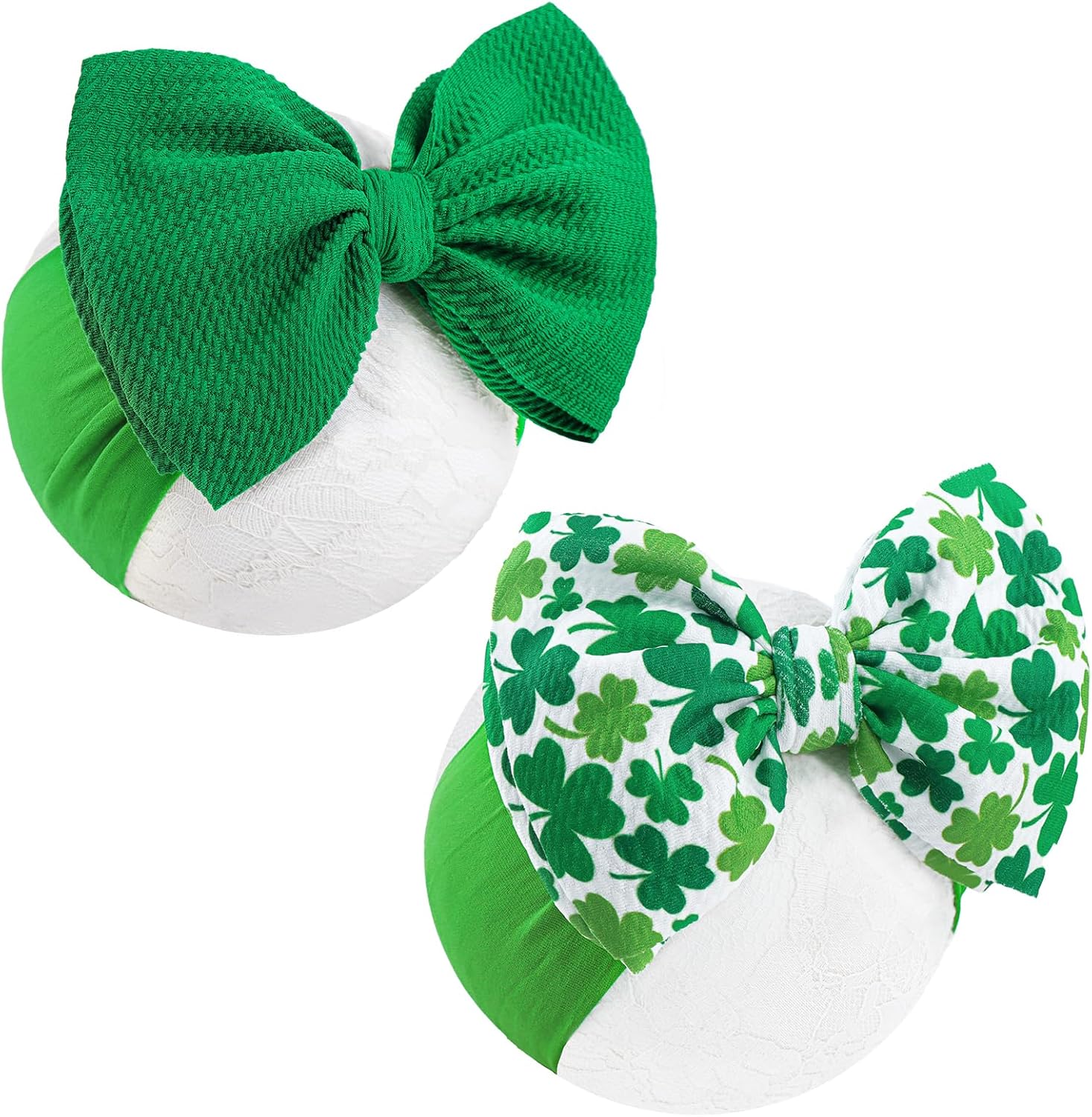 Oneninedream St. Patrick's Day infant headbands front view