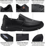 HISEA mens work shoes water resistant leather upper