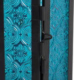 Zingz & Thingz blue glass lantern hanging from top loop