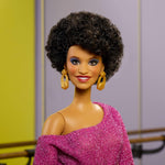 Barbie Debbie Allen Tribute Doll shimmery pink top and gold belt detail
