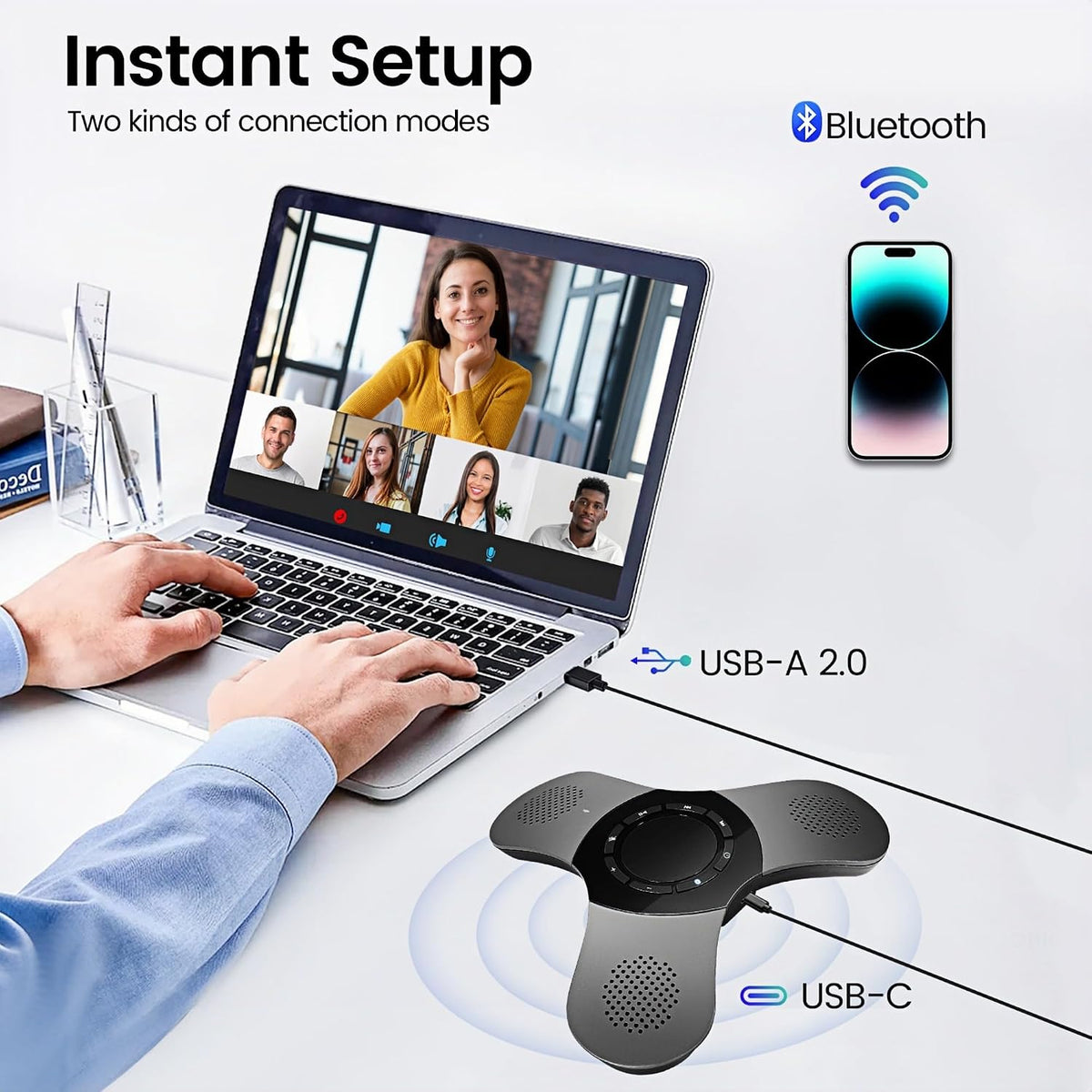 Svemei bluetooth speakerphone top control panel layout
