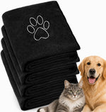 Chumia 4 Pack Dog Towels for Drying Large Microfiber Grooming Tools Absorbent Soft Bath Supplies with Embroidered Paw for Small Medium Pet Products(16 x 32 Inch,Gray, Black) - Image 9