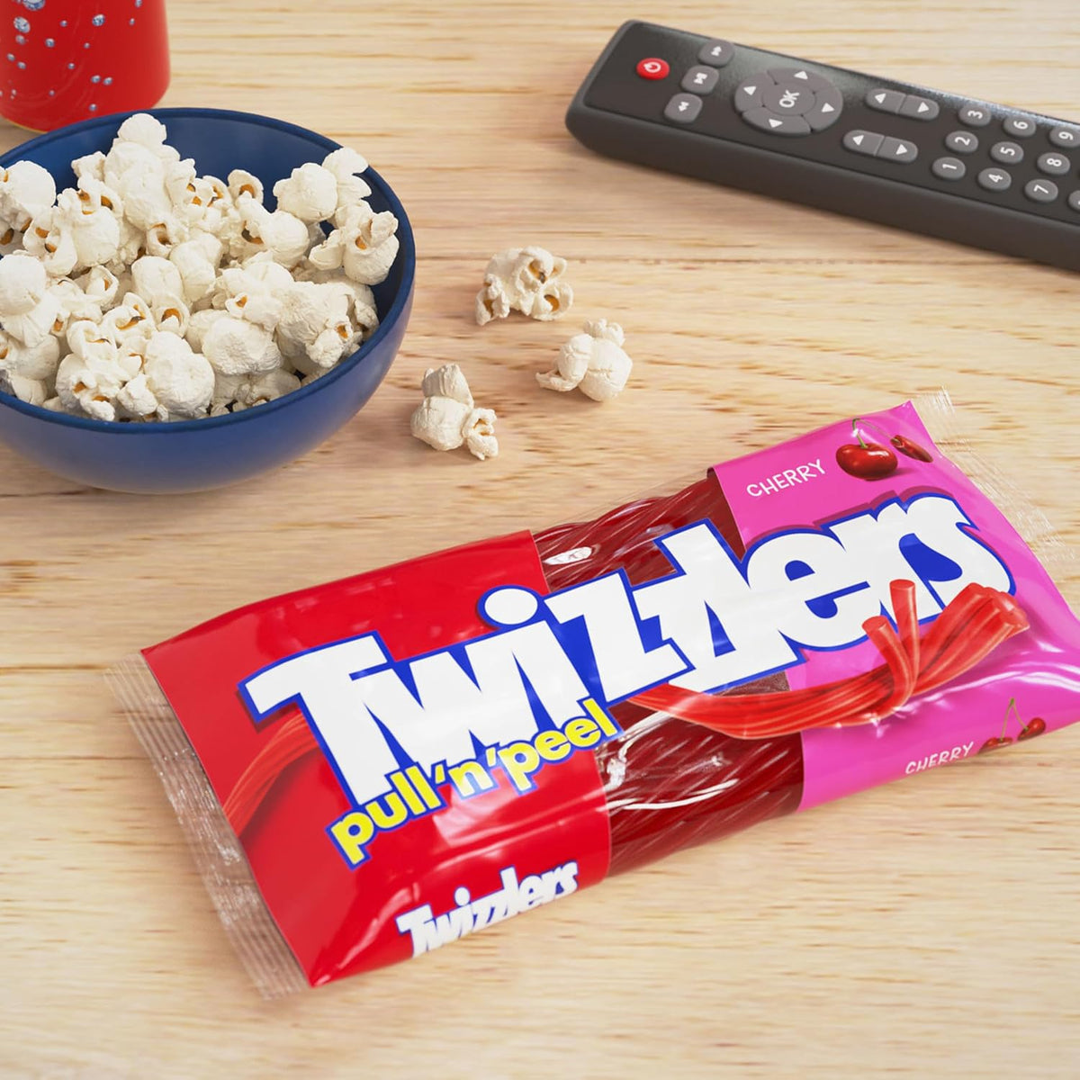 TWIZZLERS 14 Ounce pull and peel licorice style snack display