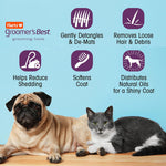 A complete view of the USA imported Hartz dog shampoo and combo brush set