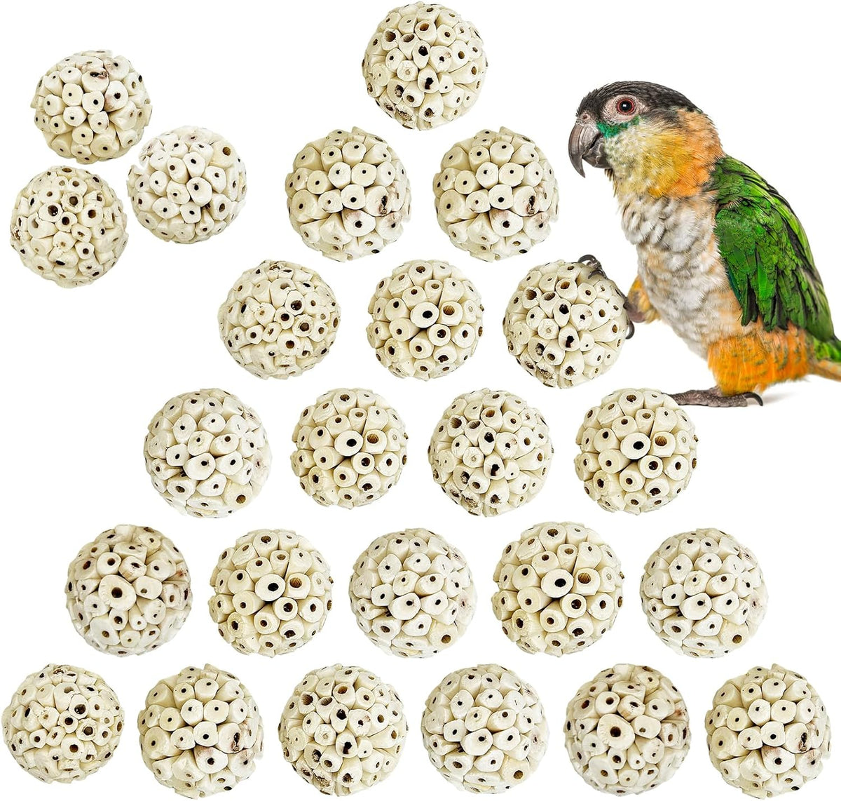 PINVNBY durable yet soft sola root chewing balls for cage entertainment.