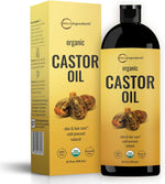 Micro Ingredients organic castor oil bottle front view with box