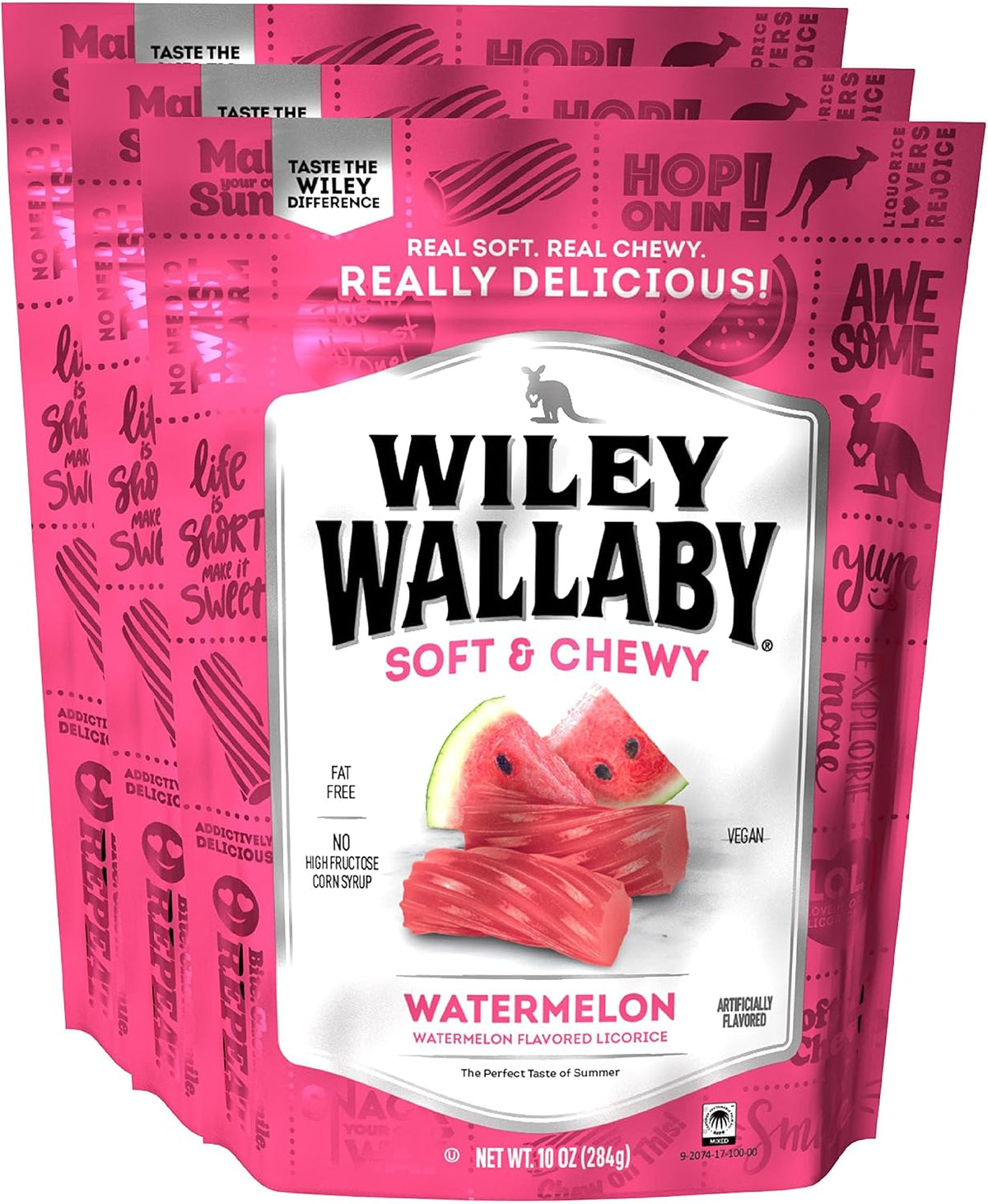 Wiley Wallaby Licorice 10 Ounce Variety Pack - Red Strawberry, Watermelon & Green Apple Classic Gourmet Australian Style Soft & Chewy Licorice Candy - Pack of 3 - Image 12