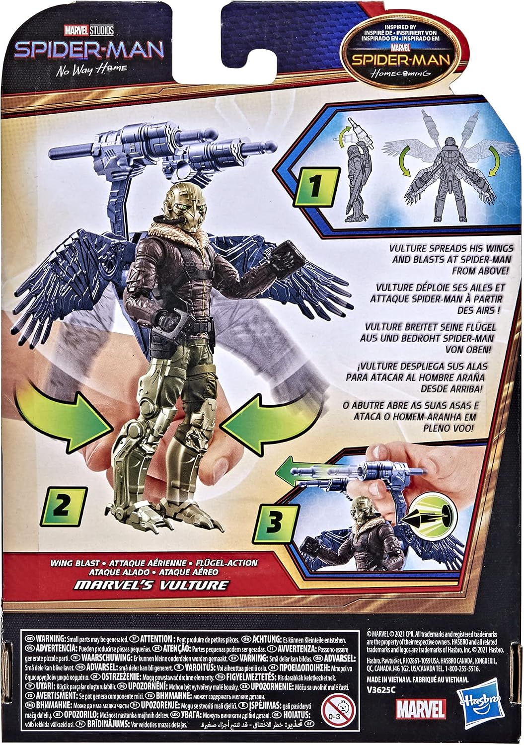 Hasbro Spider-Man Vulture action figure packaging and accessories