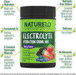Naturelo hydration drink mix container back label