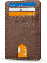 Buffway Mens Slim Wallet, Minimalist Thin Front Pocket Leather Credit Card Holder with RFID Blocking for Work Travel - Image 12