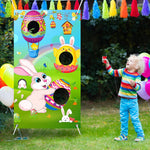Skylety Easter toss game banner with bunny design front view