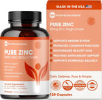Pure Micronutrients Zinc Bisglycinate 120 capsules front view bottle for premium immune support