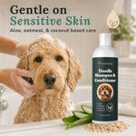 Freshly Bailey premium doodle grooming shampoo and conditioner sixteen fluid ounce bottle
