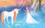 Usborne Sticker Dolly Dressing Rainbow Unicorns magical scene activity spread