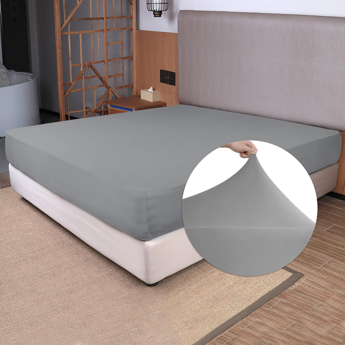 N&Y HOME King Size Fitted Sheet corner stay put demonstration