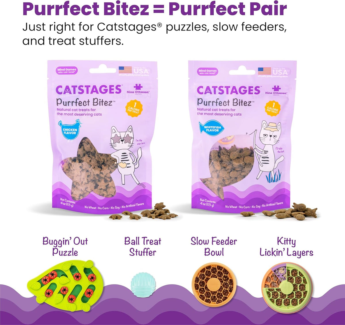 BPA free composite interactive cat toy with swiveling leaf flippers