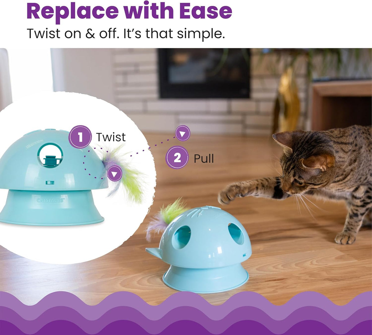 Catstages interactive cat toy feather attachments