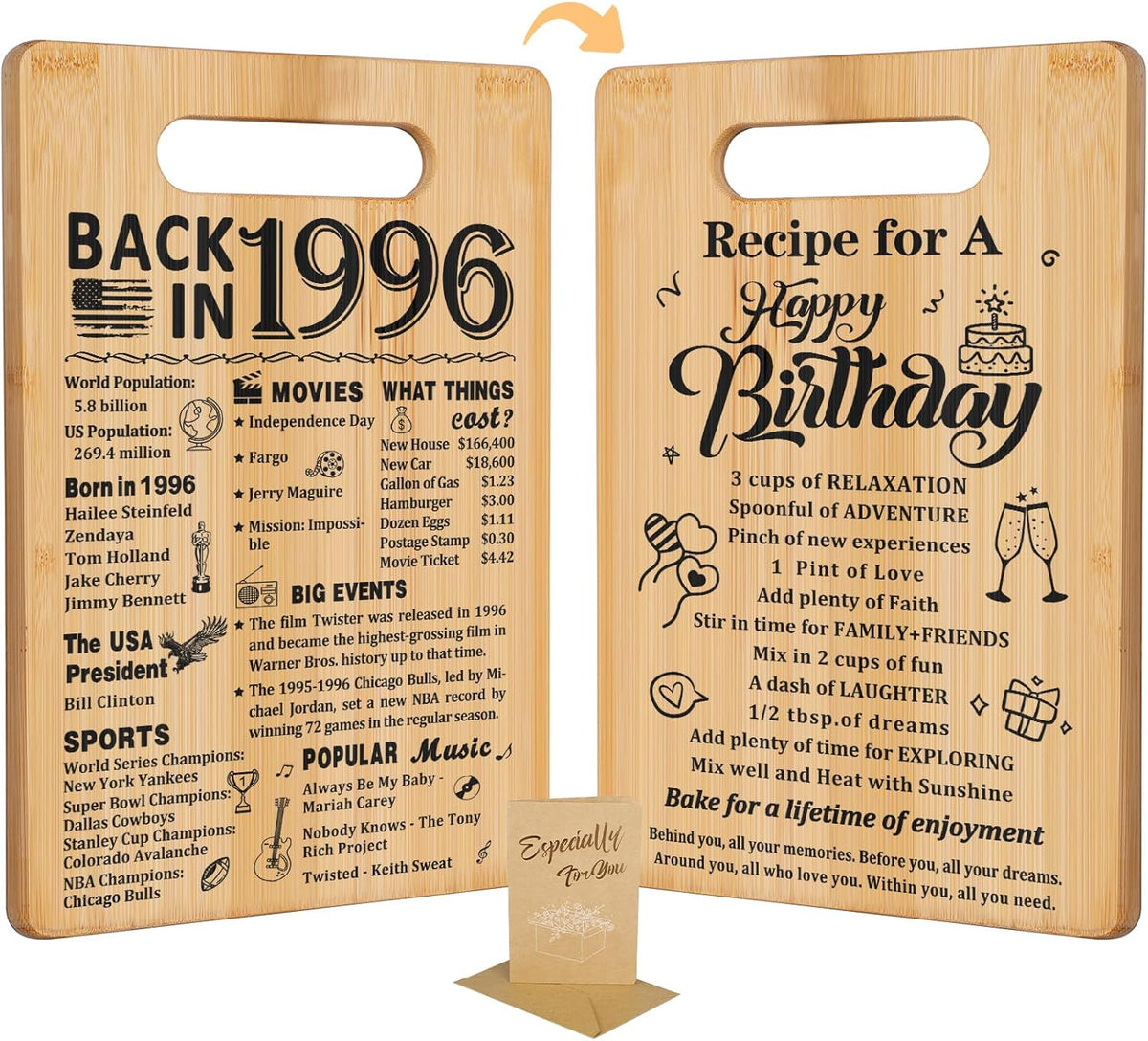 50th Birthday Gifts for Women Men, 1976 Cutting Board | 1976 Birthday Gifts Ideas for Her, Back in 1976 & Recipe Double Sided, Cool Present for 50 Year Old Women Men Birthday Gift - Image 9
