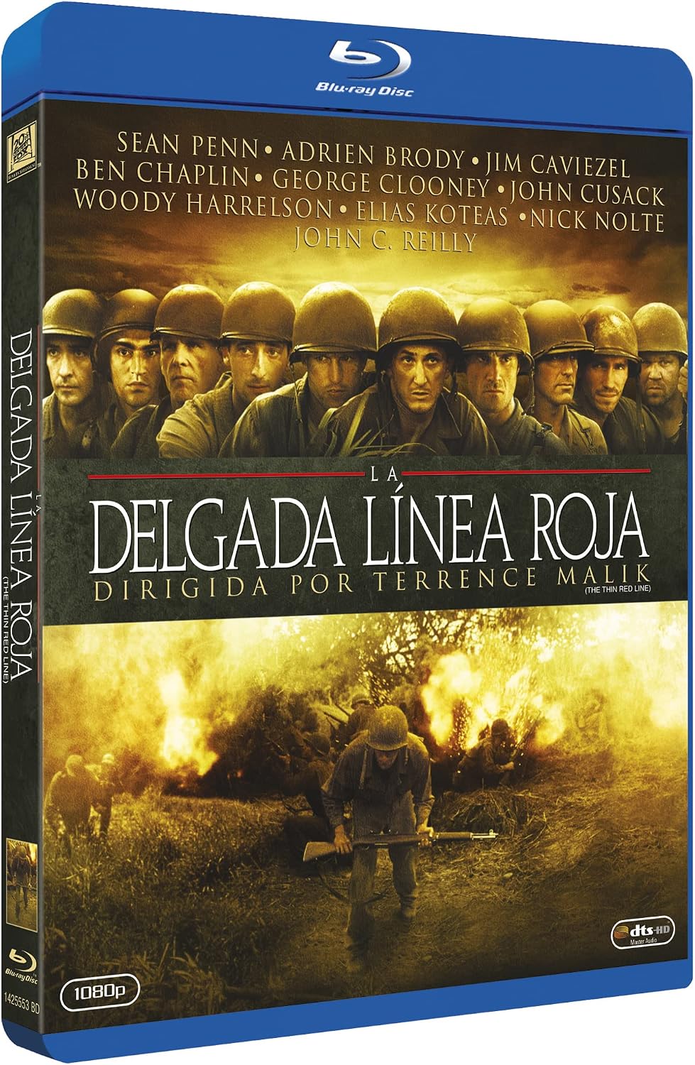 Blu-ray format La Delgada Linea Roja Blu Ray Disc front view collector movie cover.