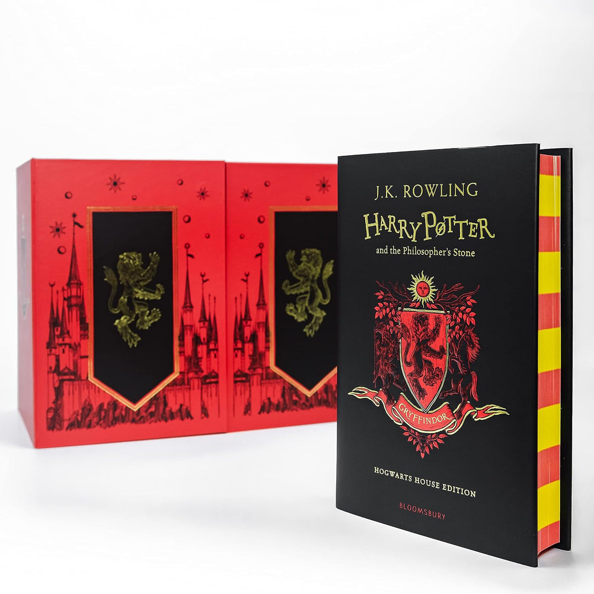Harry Potter Gryffindor House Editions close up of foiled crest