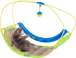 Underneath view showing the durable stitching and binding material of the Petmaker cat play mat.