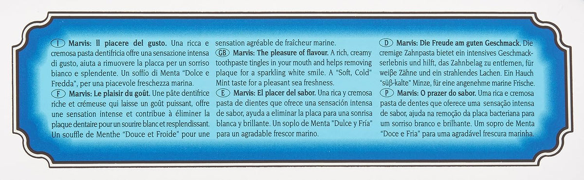 Marvis Aquatic Mint Toothpaste texture showing rich premium paste
