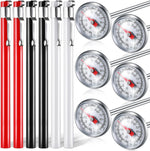 Xuhal 12 Pcs Stainless Steel Kitchen Thermometer with 5 Inch Long Stem 1 Inch Dial Thermometer Milk Frothing Food for Oven Probe Meat Grill BBQ Cooking Chocolate Water (Red) - Image 12
