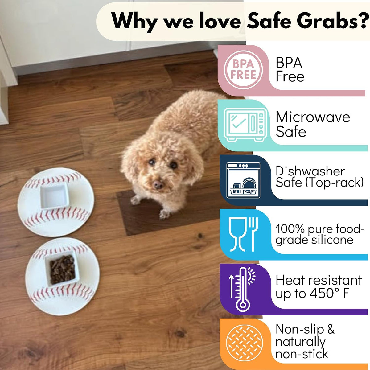 Safe Grabs silicone splatter guard covering a bowl
