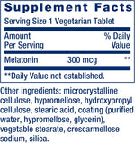 Life Extension Melatonin 300 mcg nutrition facts panel