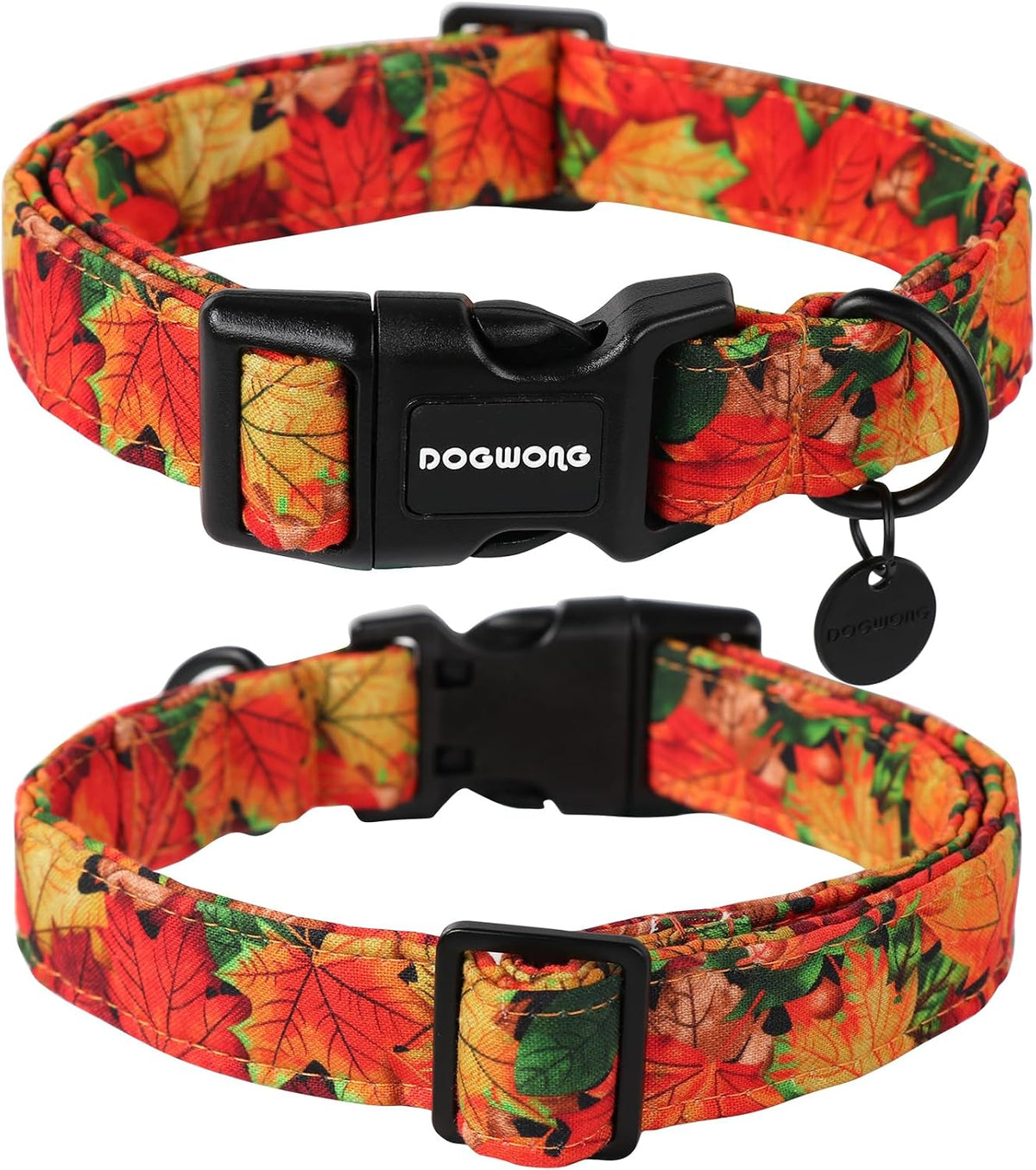 Dogwong small dog collar close up showing soft cotton fabric texture.